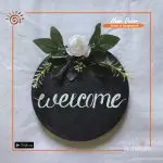 Hand Painted Welcome Door Plate (Medium)
