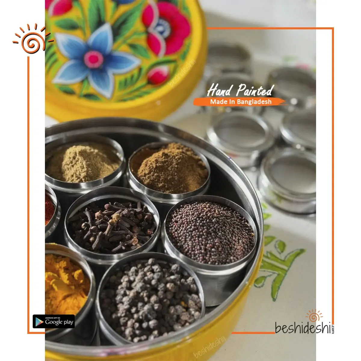 Rickshaw Painted Spices Box