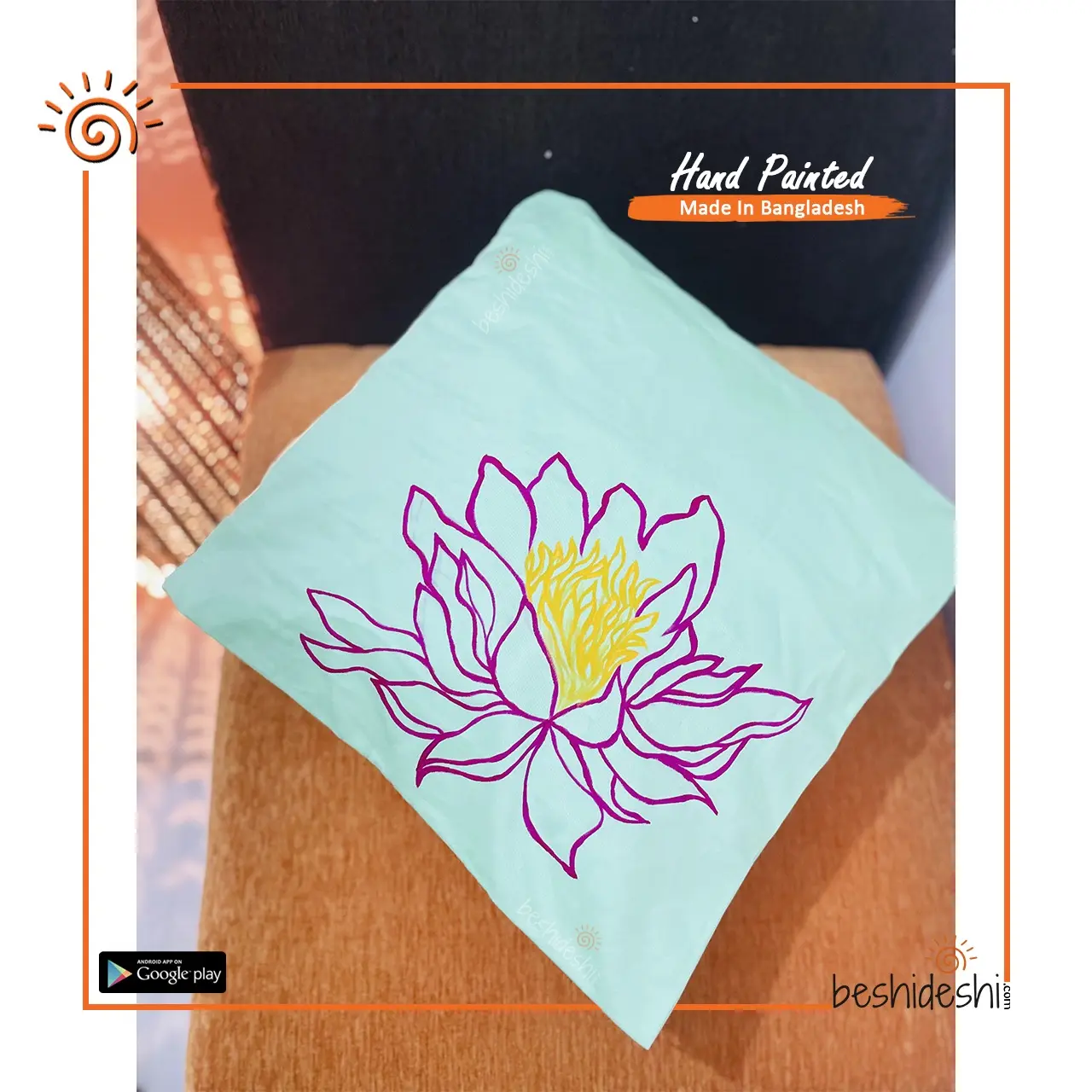 01 Hand Painted Cushion Cover