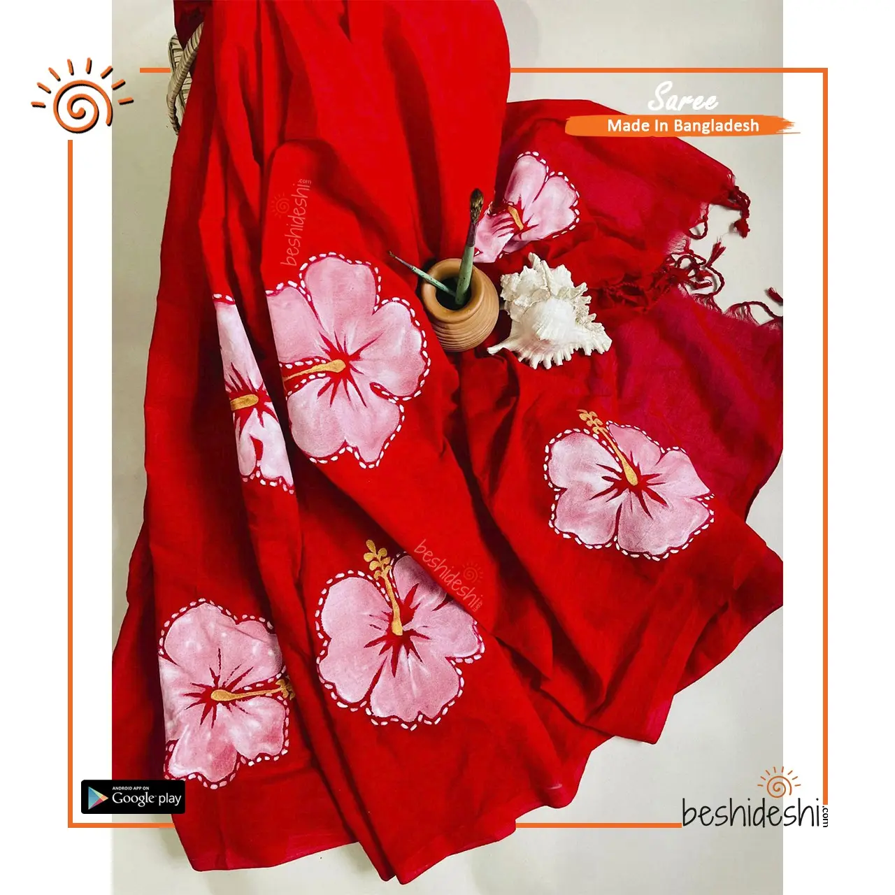 01 Hand Painted Cotton Saree