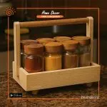 Wooden Spices Jar with Stand