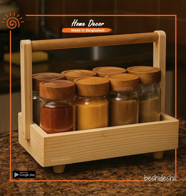 Wooden Spices Jar with Stand