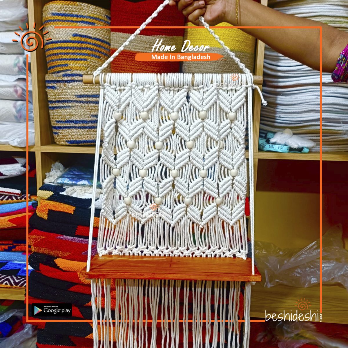 Macramé Hanging Planter Shelf