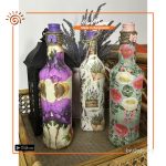 Decoupage Craft on Glass Bottle