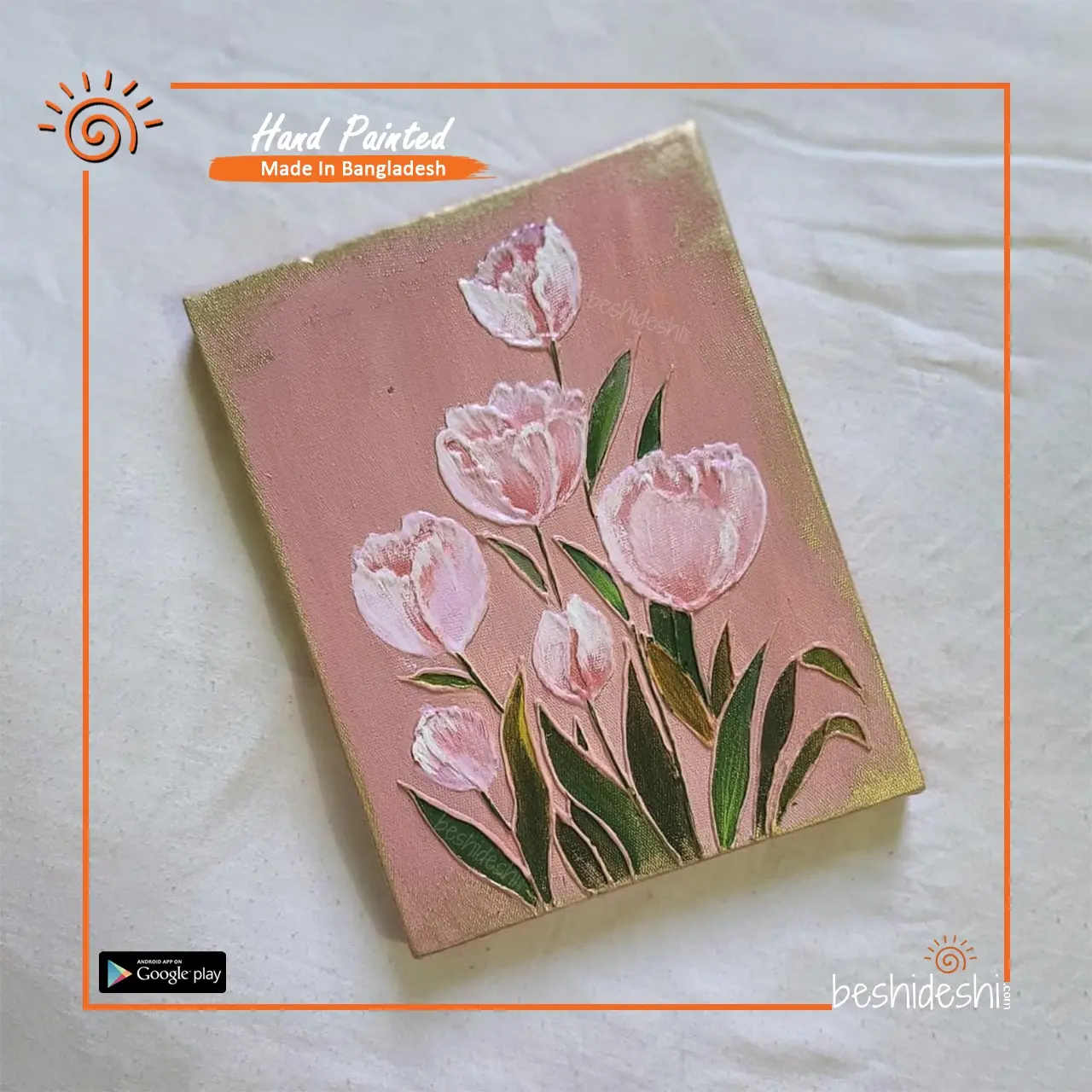 03 Hand Painted Canvas Art with Texture Paste