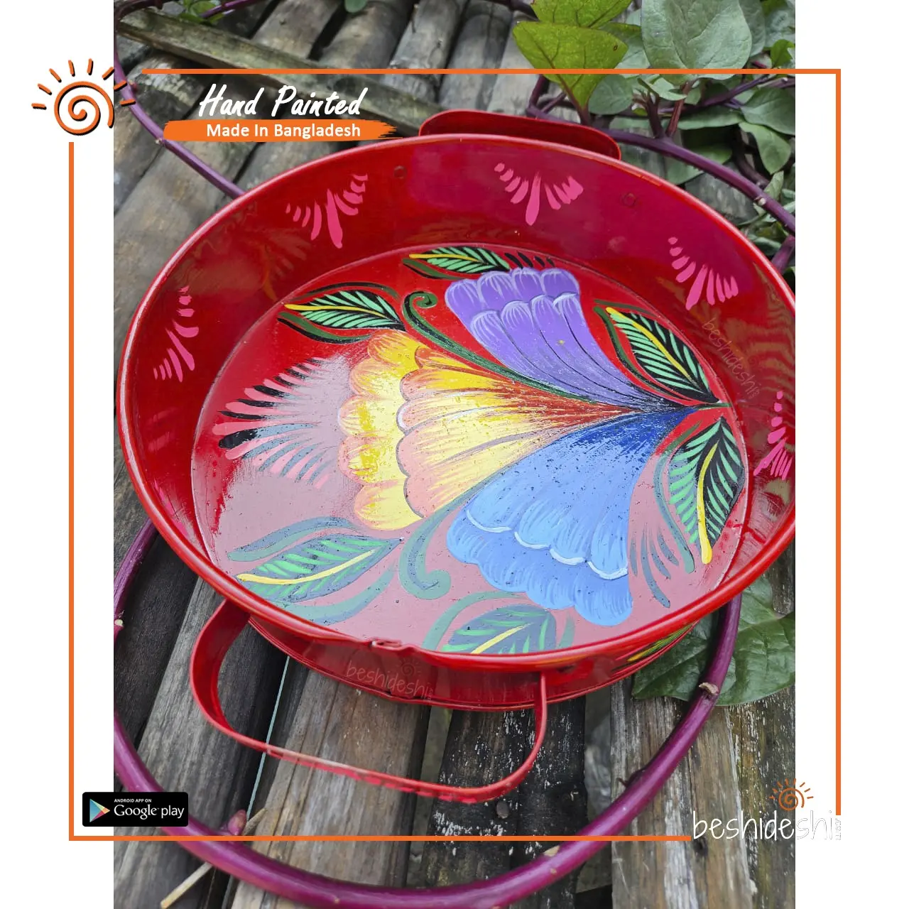 03 Rickshaw Painted Round Tray