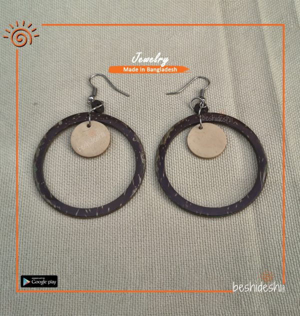 Handmade Coconut Shell Earring