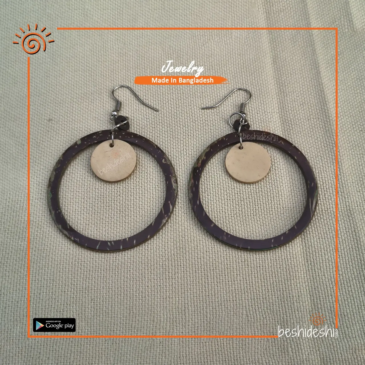 03 Handmade Coconut Shell Earring