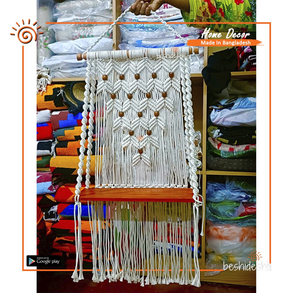 Macramé Hanging Planter Shelf