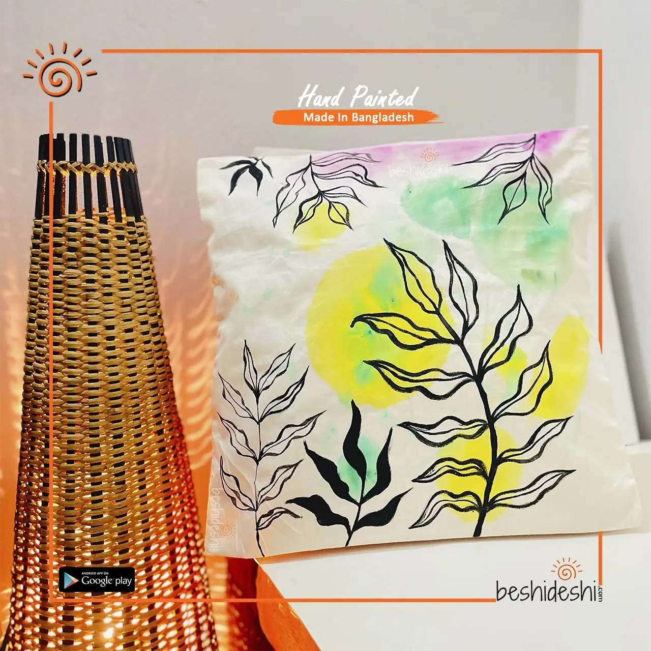03 Hand Painted Cushion Cover