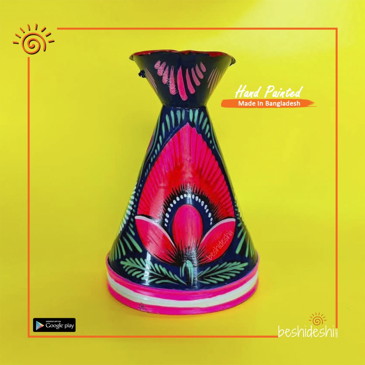 Rickshaw Painted Flower Vase