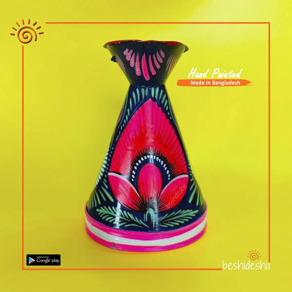 Rickshaw Painted Flower Vase