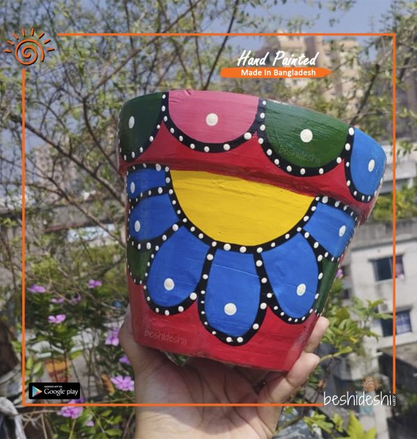 Hand Painted Terracotta Pot