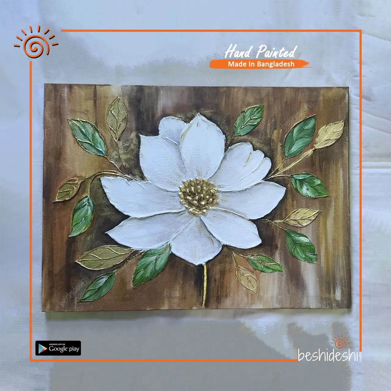 04 Hand Painted Canvas Art with Texture Paste