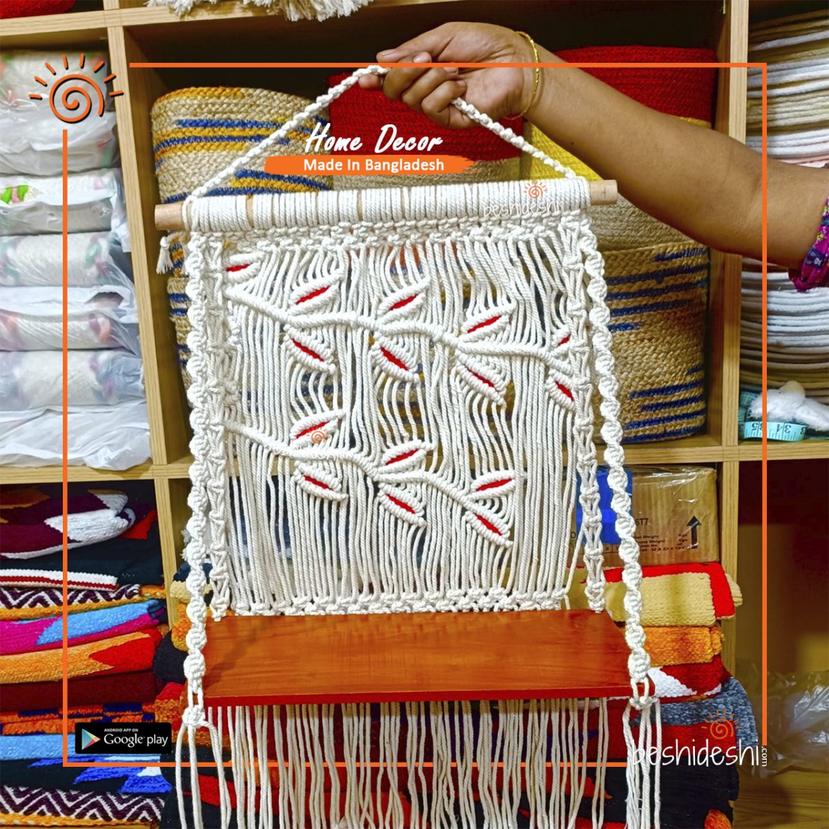 Macramé Hanging Planter Shelf
