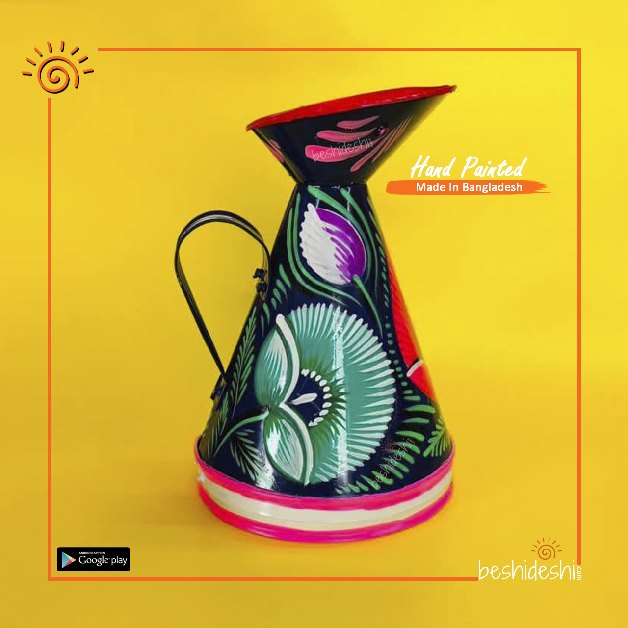 04 Rickshaw Painted Flower Vase