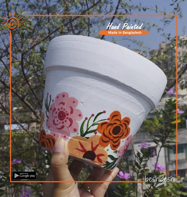 Hand Painted Terracotta Pot