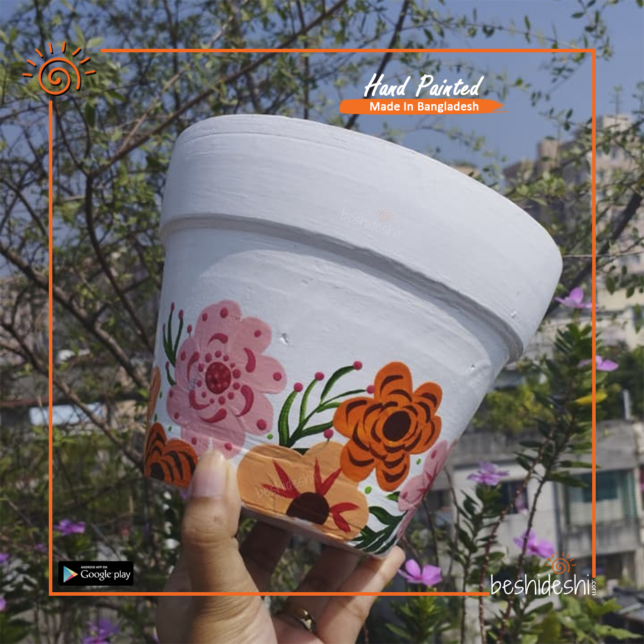 05 Hand Painted Terracotta Pot