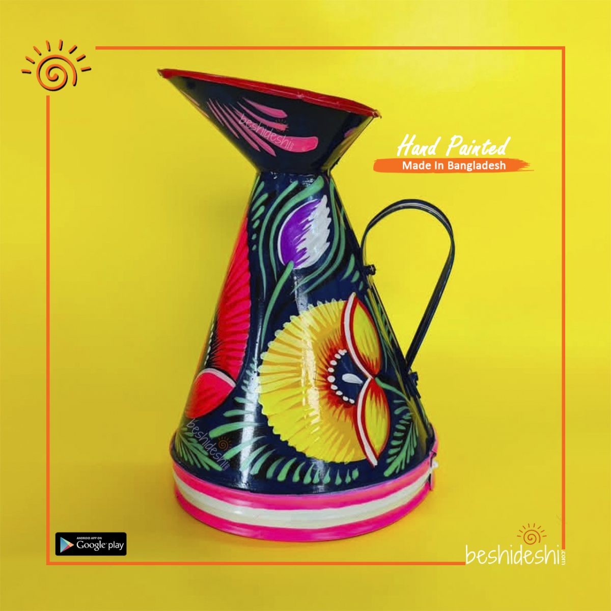 Rickshaw Painted Flower Vase