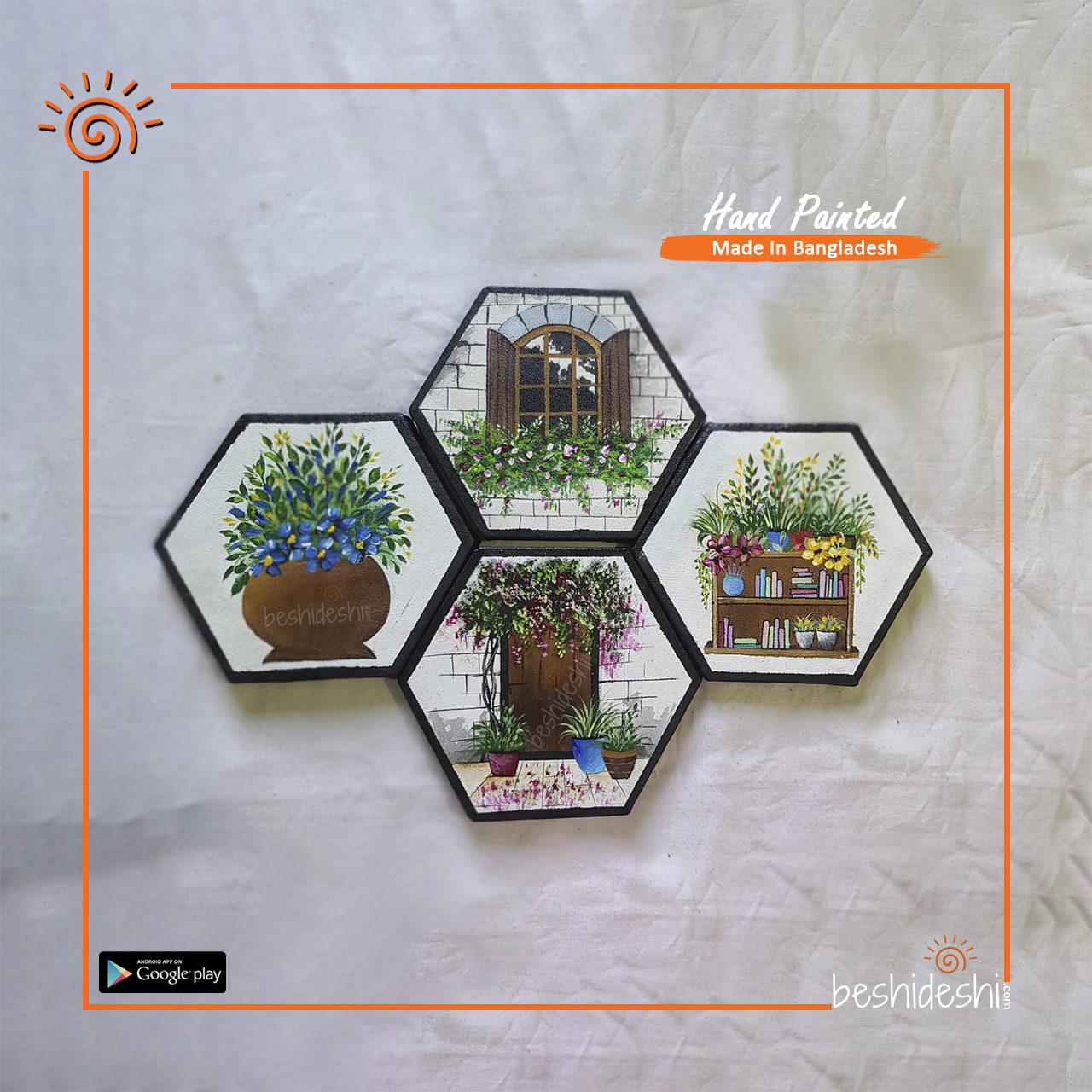 05 Hand Painted Canvas Art Set