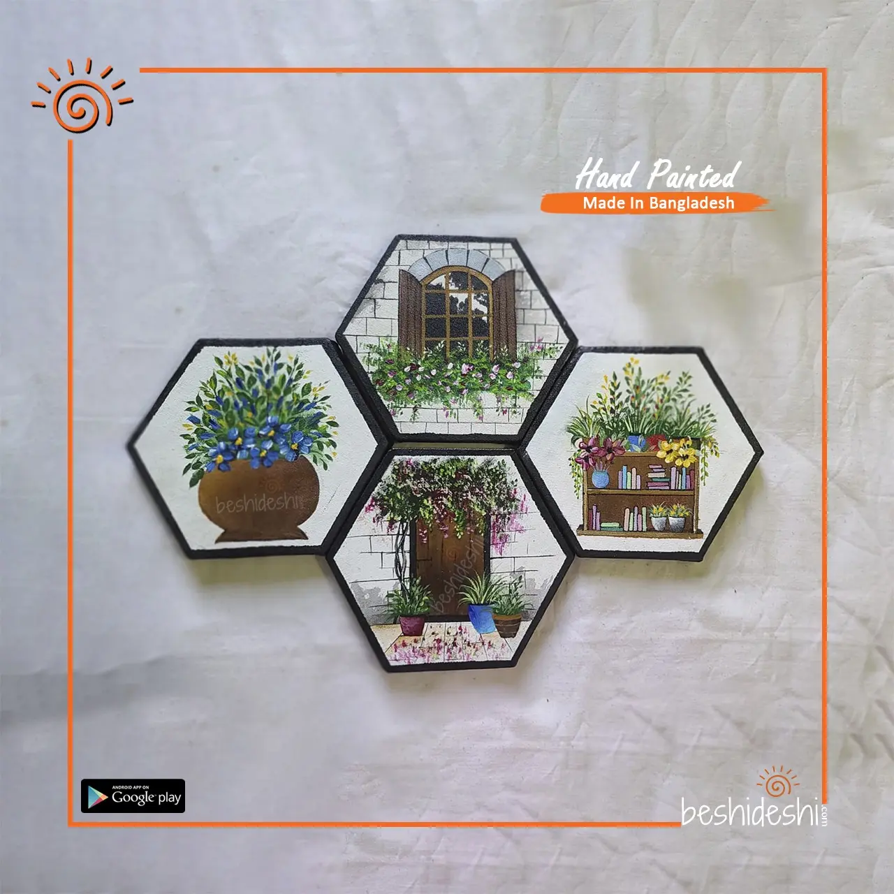 05 Hand Painted Canvas Art Set