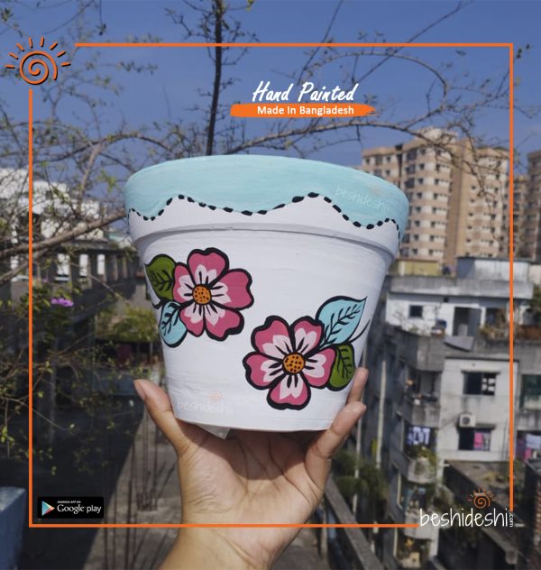 Hand Painted Terracotta Pot