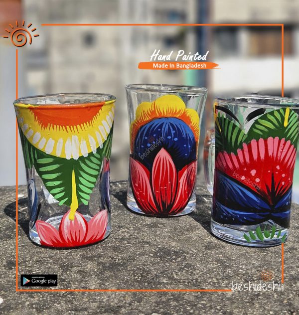 Rickshaw Painted Glass Cup