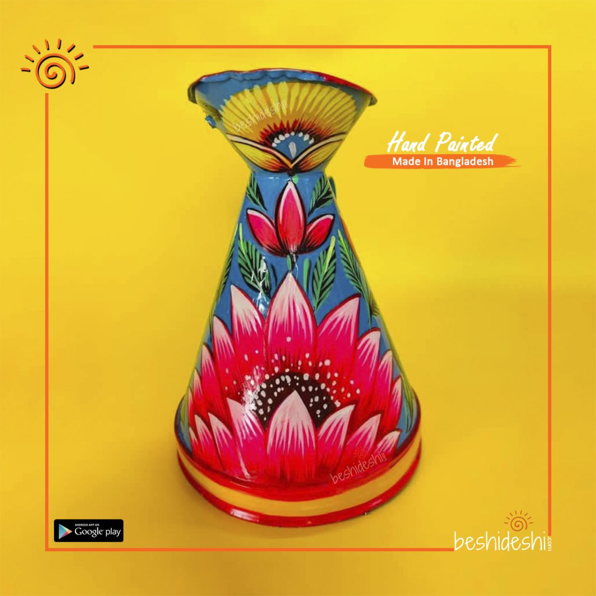 Rickshaw Painted Flower Vase