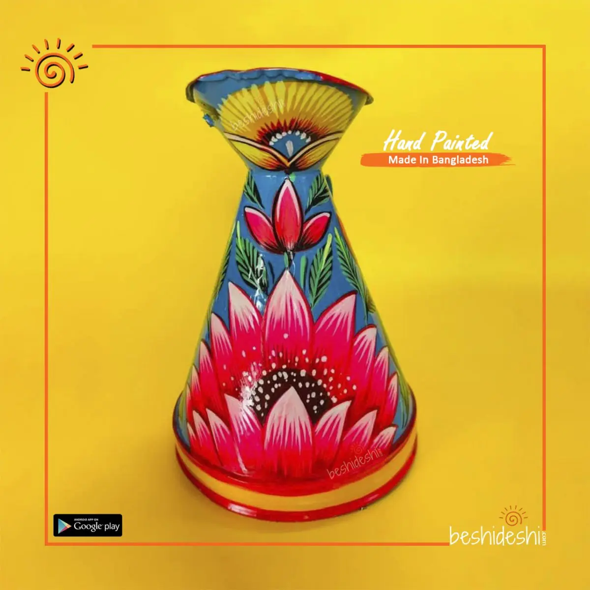 Rickshaw Painted Flower Vase