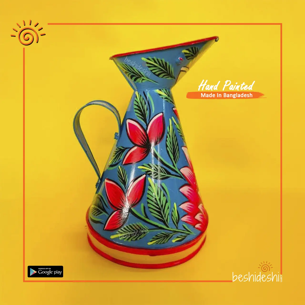 07 Rickshaw Painted Flower Vase