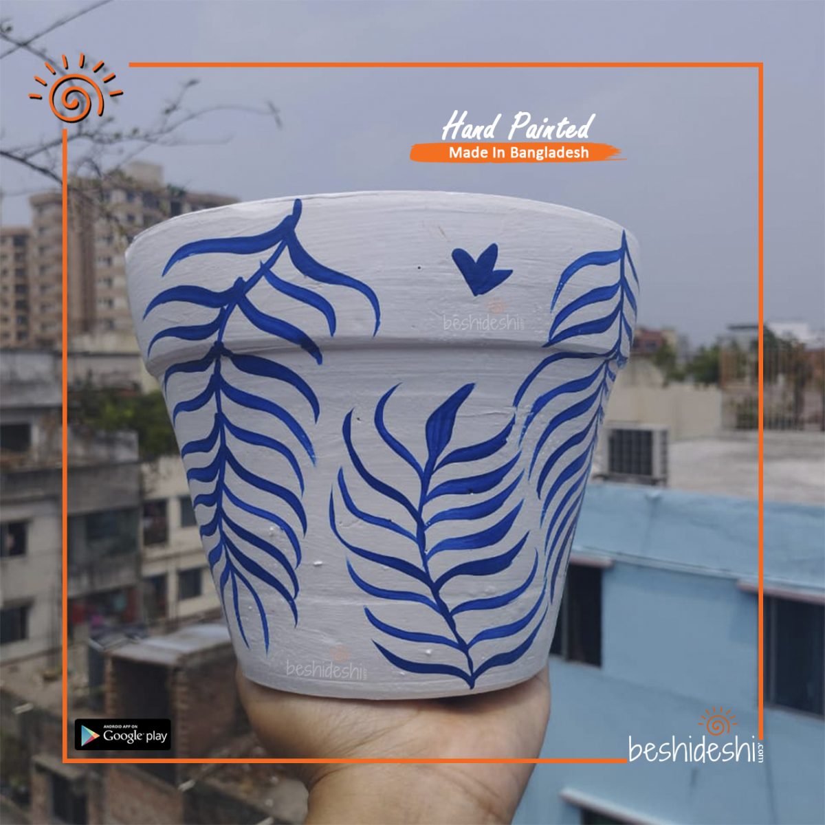 Hand Painted Terracotta Pot