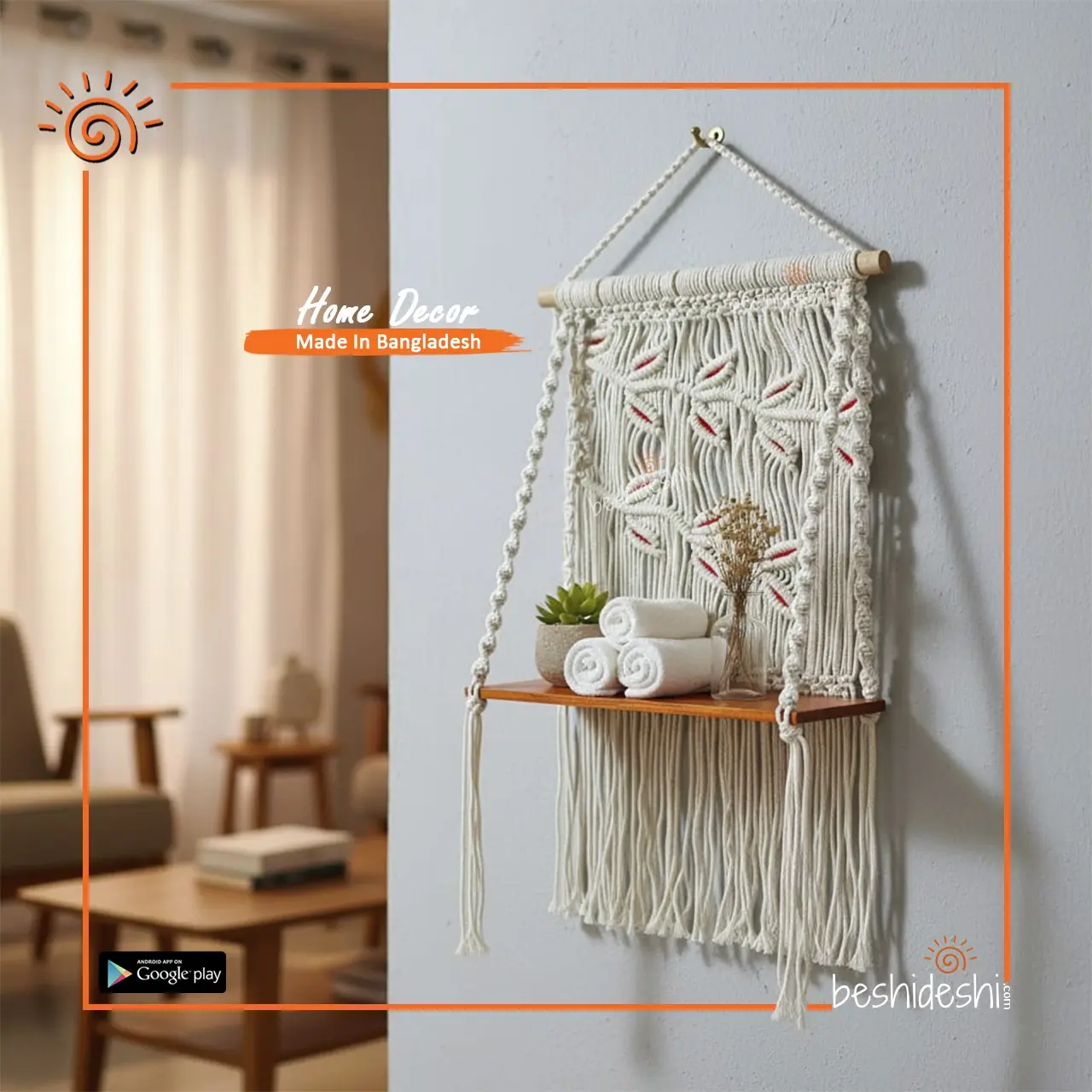 09 Macramé Hanging Planter Shelf