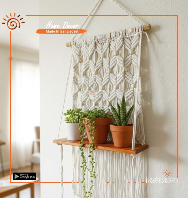 Macramé Hanging Planter Shelf