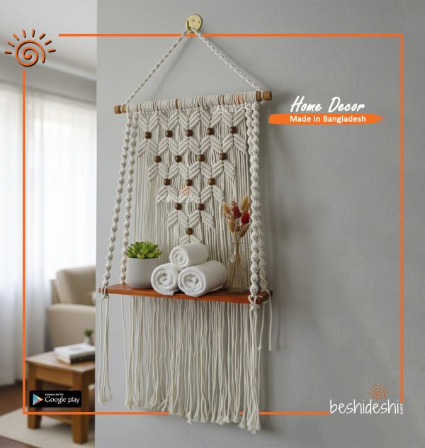 Macramé Hanging Planter Shelf