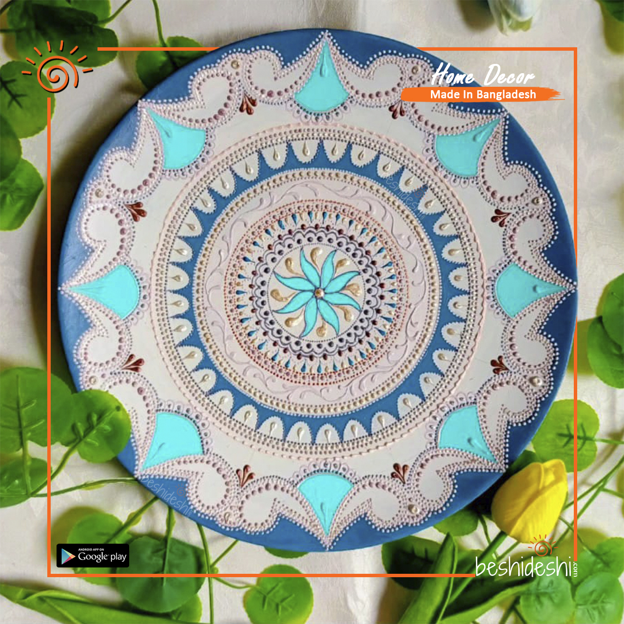 12 Hand Painted Ceramic Plate (Big)