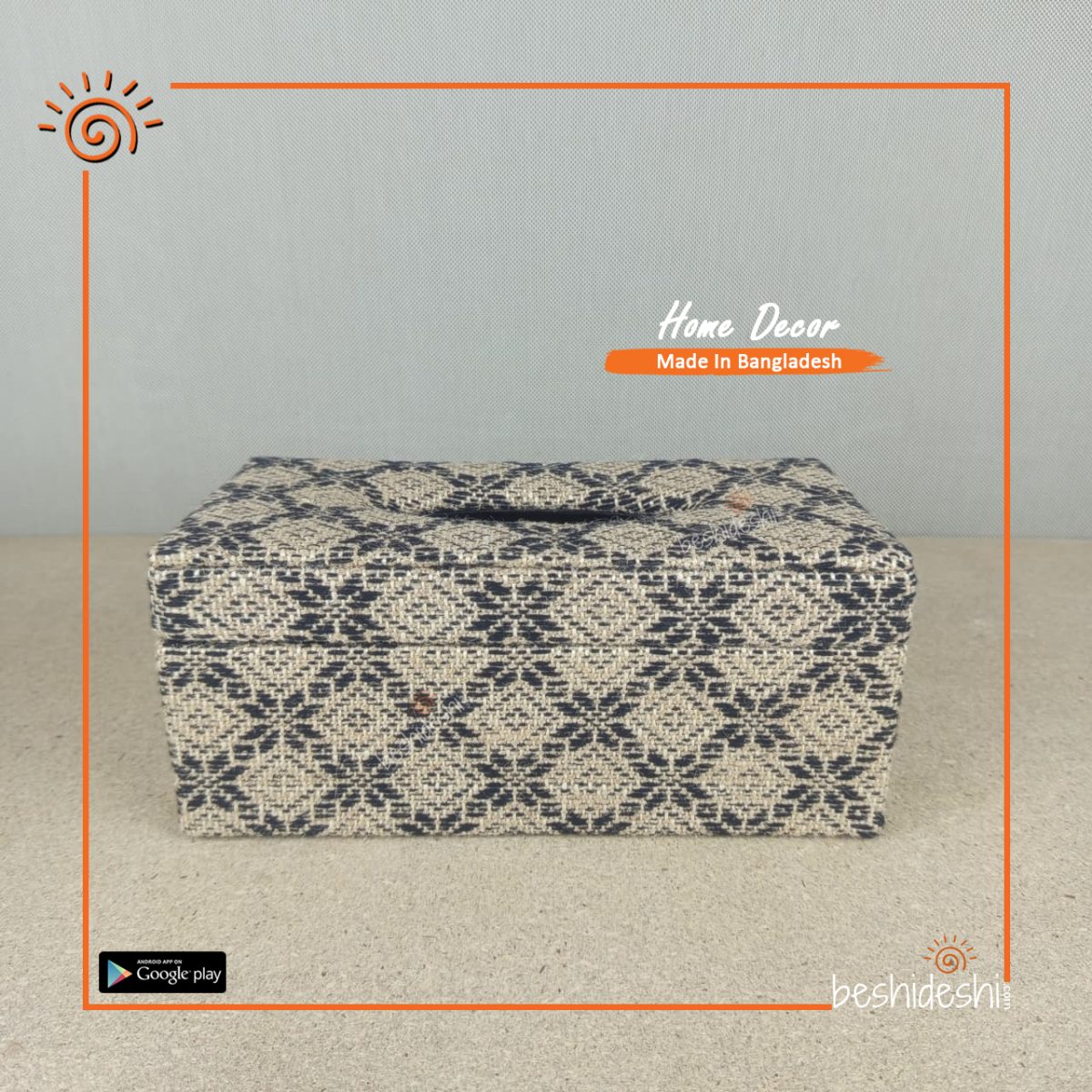 Jamdani Patterned Tissue Box