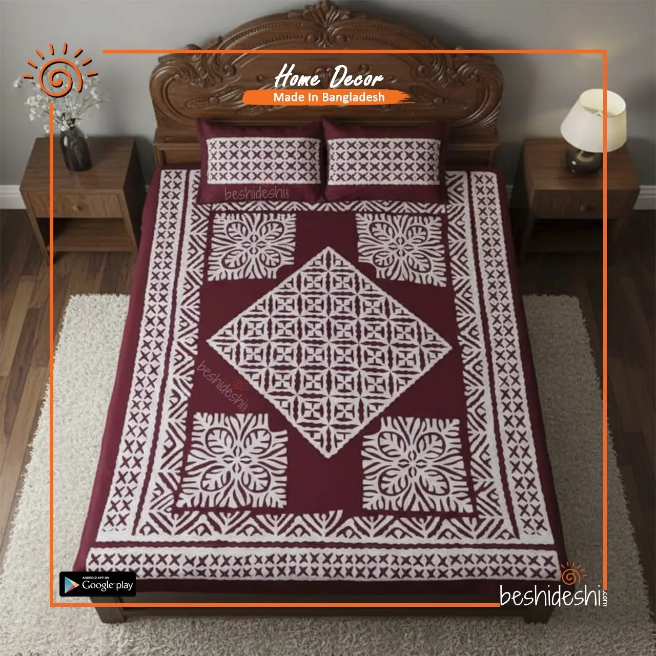 16 Applique Bed Sheet Set