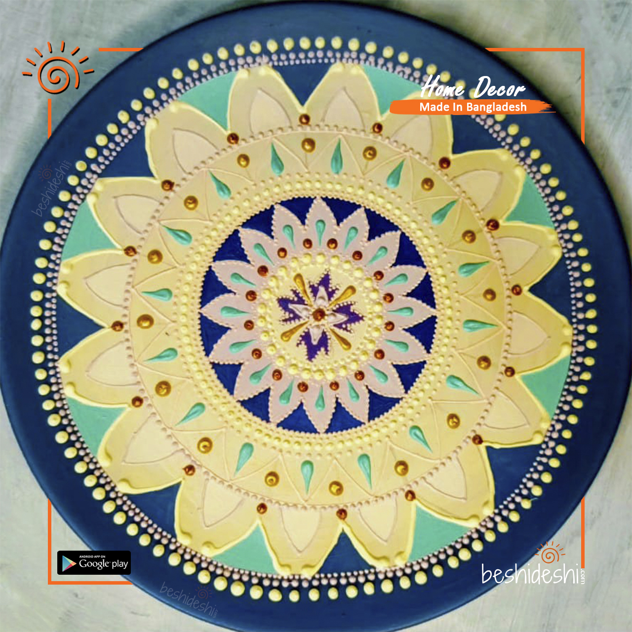 16 Hand Painted Ceramic Plate (Big)