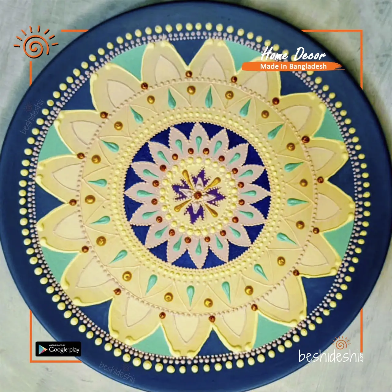 16 Hand Painted Ceramic Plate (Big)