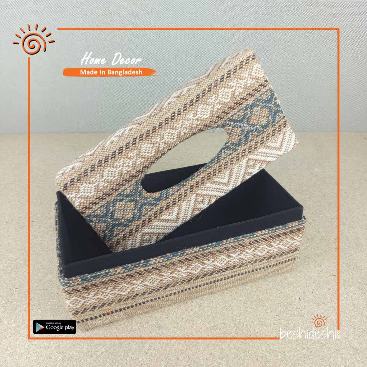 Jamdani Patterned Tissue Box