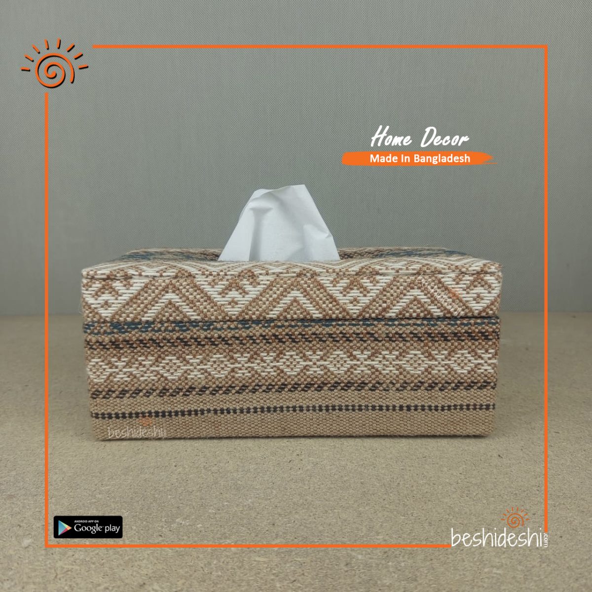 Jamdani Patterned Tissue Box
