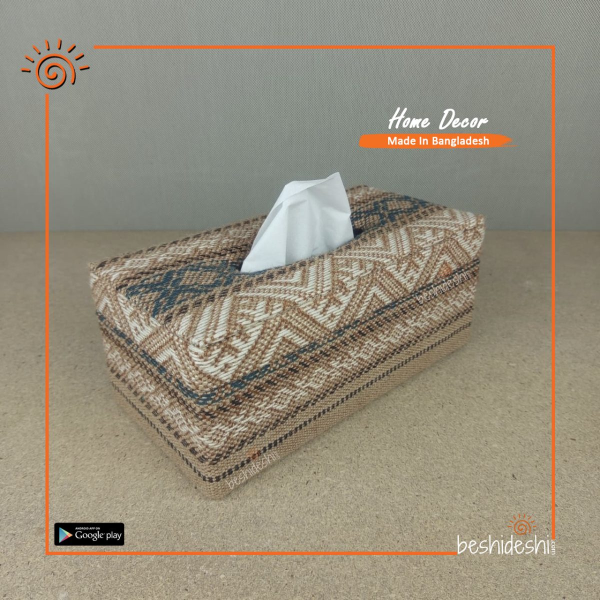 Jamdani Patterned Tissue Box