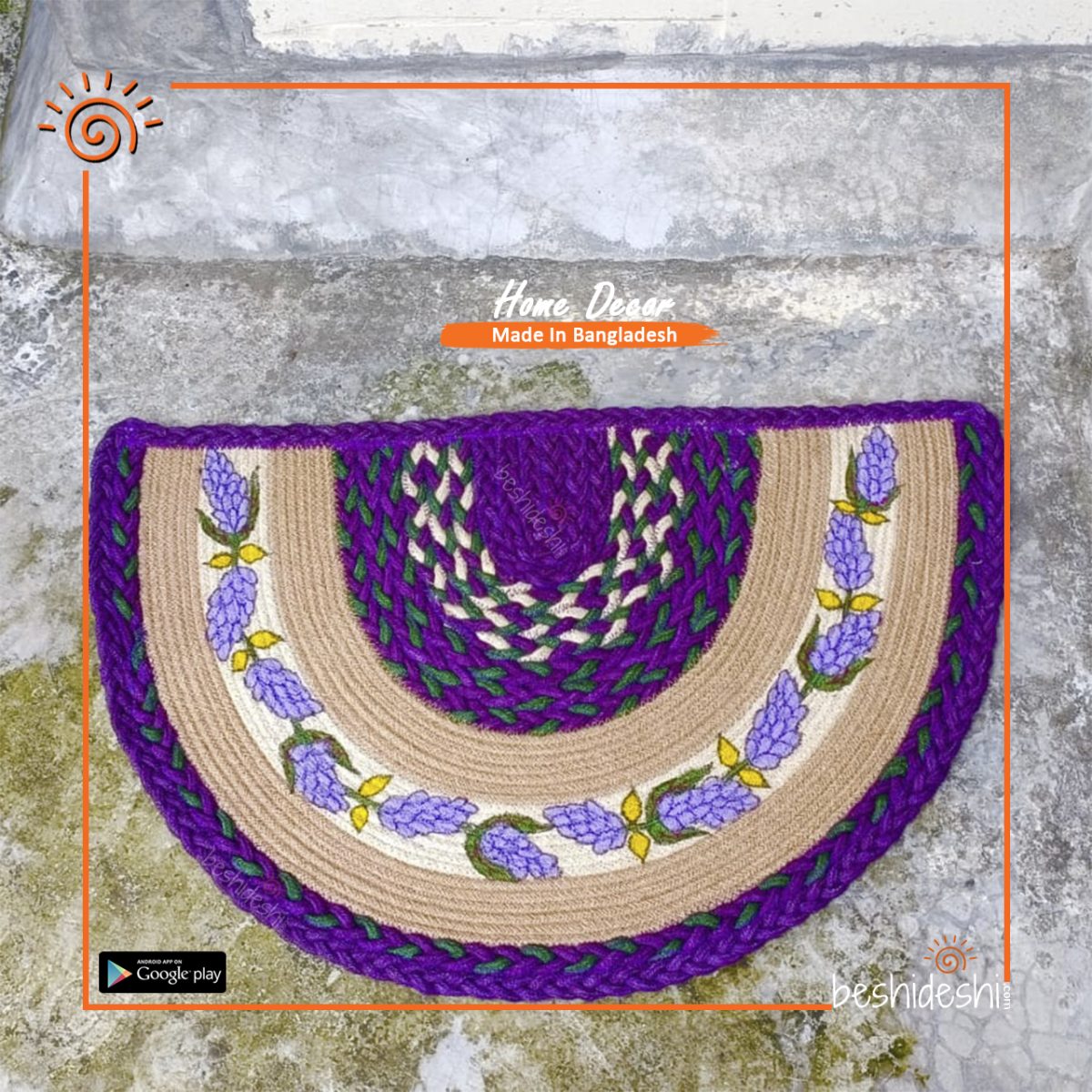 Hand Painted Jute Door Mat