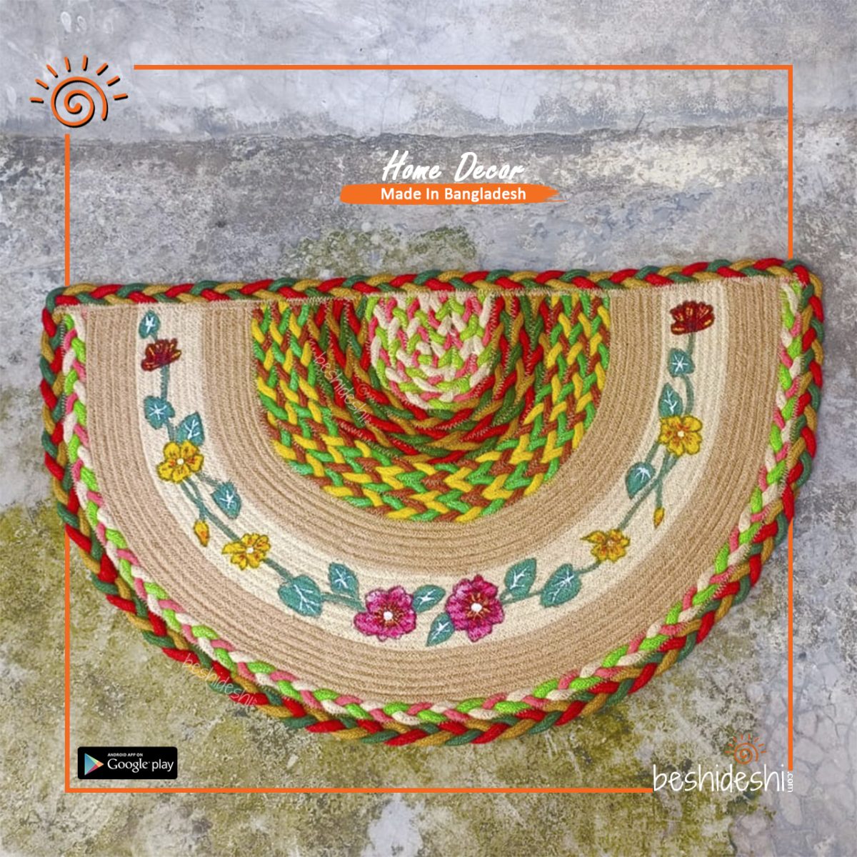 Hand Painted Jute Door Mat