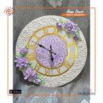 Handmade Resin Wall Clock Purple-white