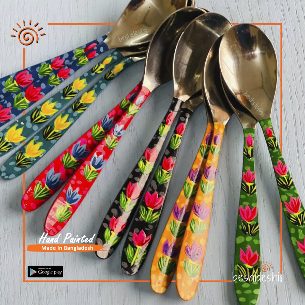 Hand Painted Tea Spoon Set