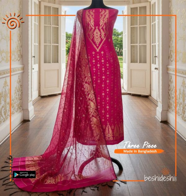 Power loom Jamdani Three-piece