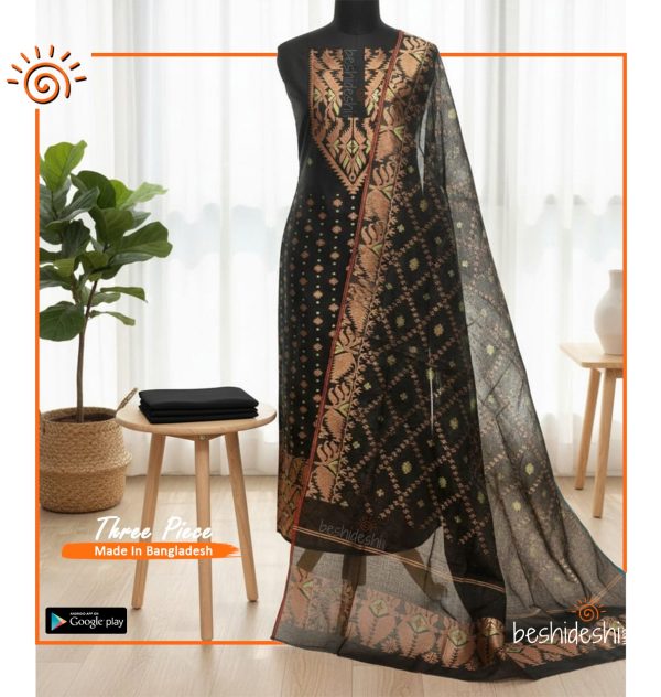 Power loom Jamdani Three-piece