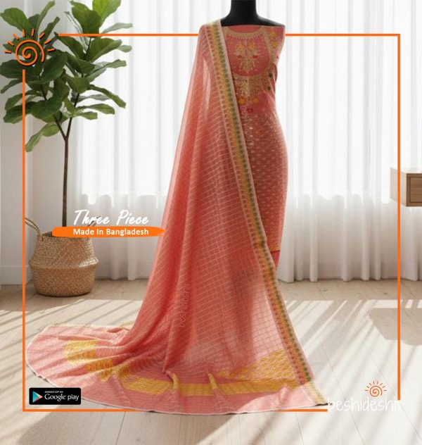 Power loom Jamdani Three-piece