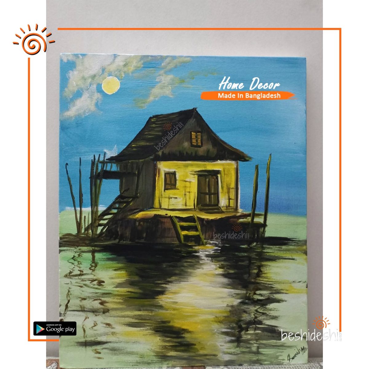 "Full Moon" Hand Painted Canvas